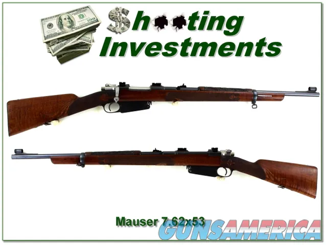 Custom Mauser Sportier in 7.62x53 hand carved checkered original stock 