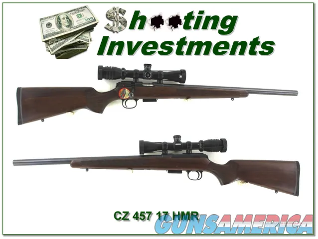 CZ 457 17 HMR Exc Cond with scope and 4 mags
