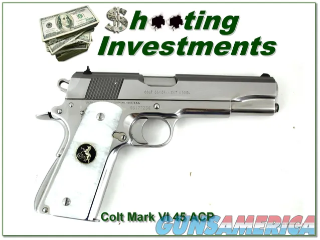 Colt MK IV 1911 Government polished nickel 45 ACP