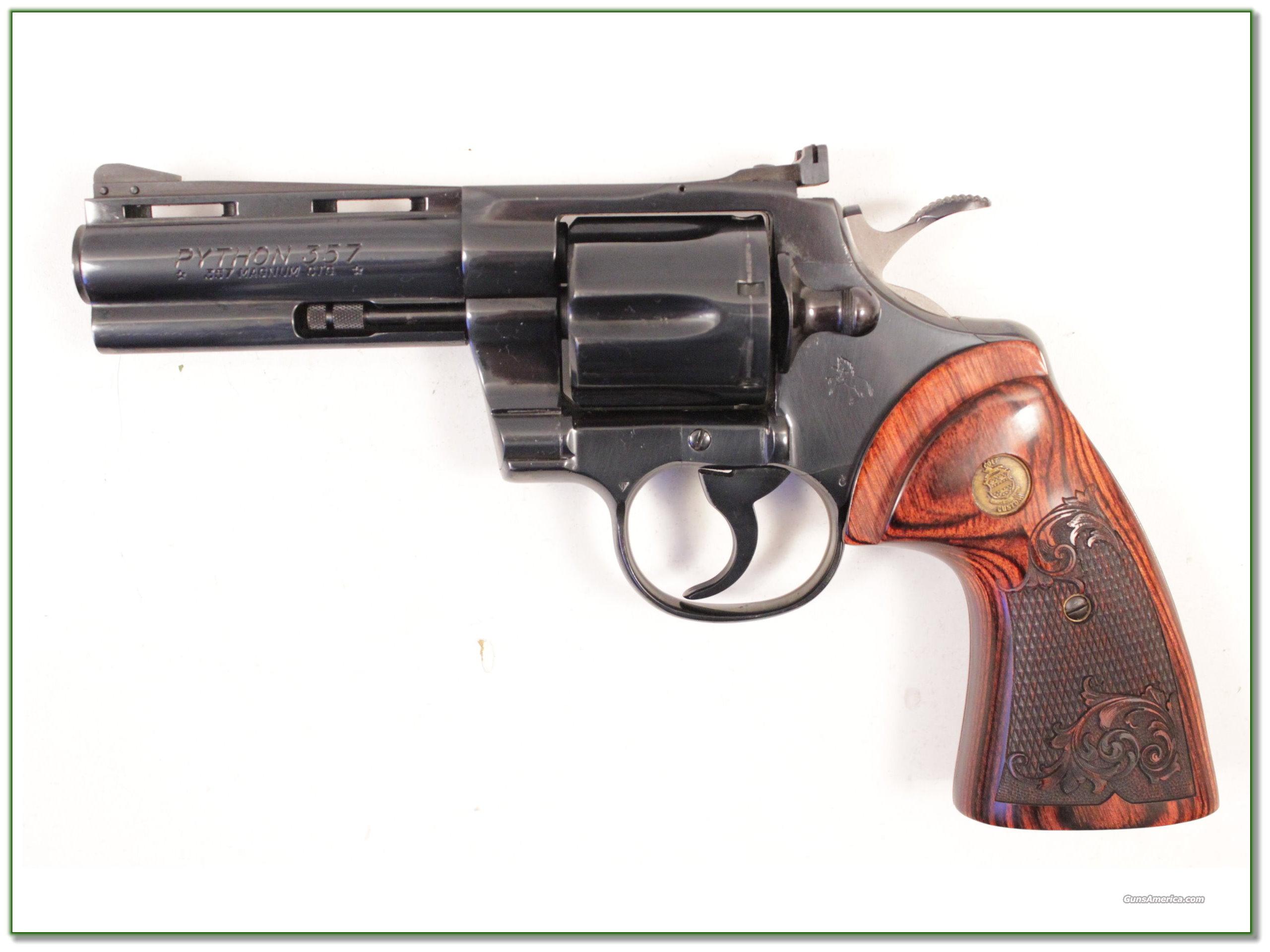 Colt Python 1966 4 in Blued Custom Shop grips for sale