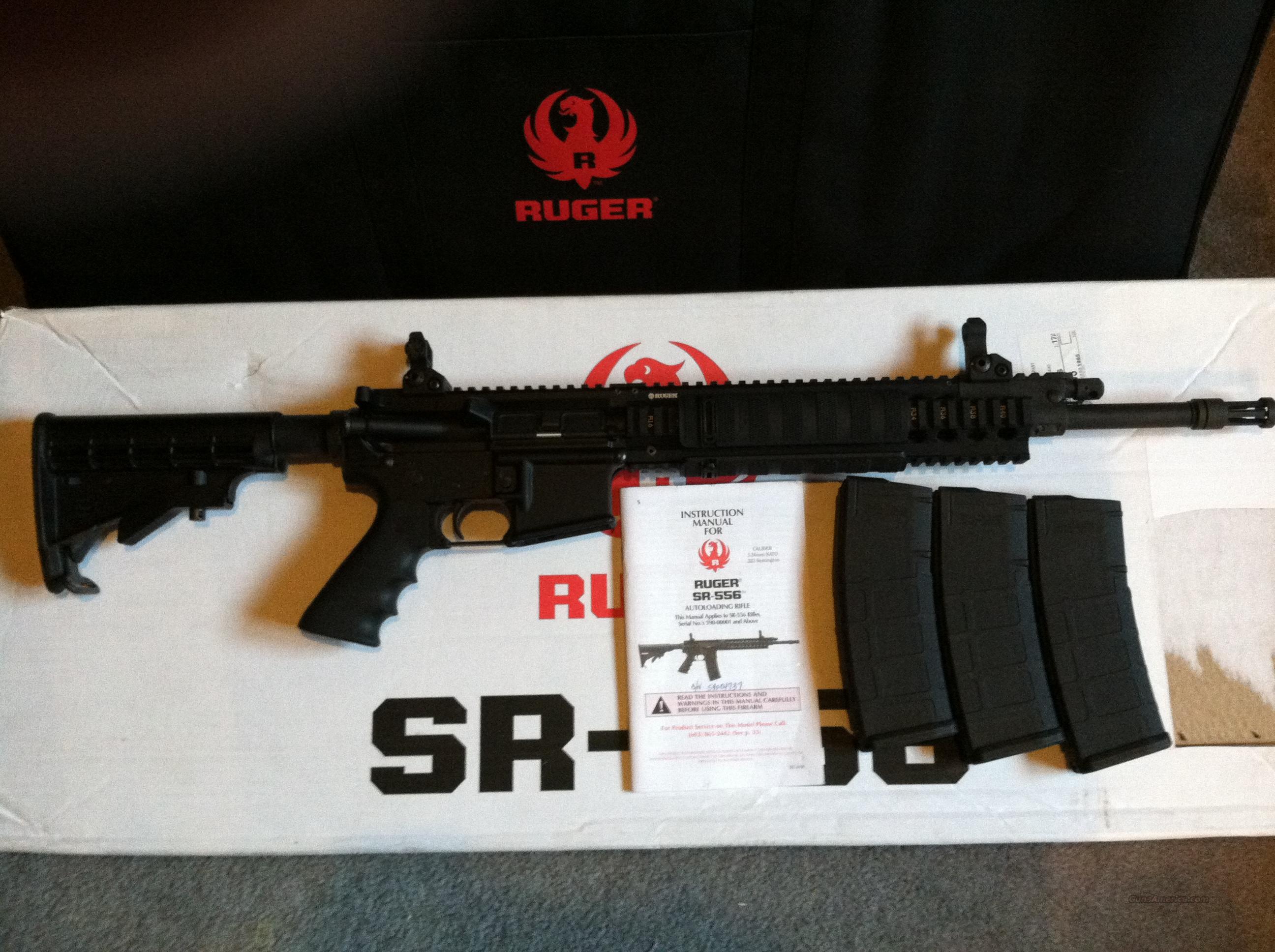 Ruger SR556 w/Troy Quad-rail & Flip-up Battle S... for sale