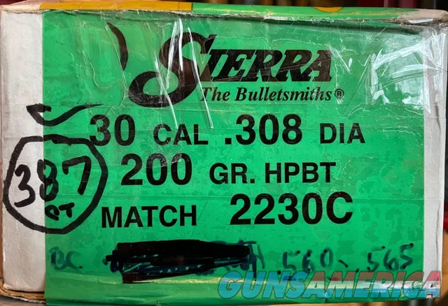 Sierra #2230 30 cal (.308) 200g MatchKing Bullets (387ct)