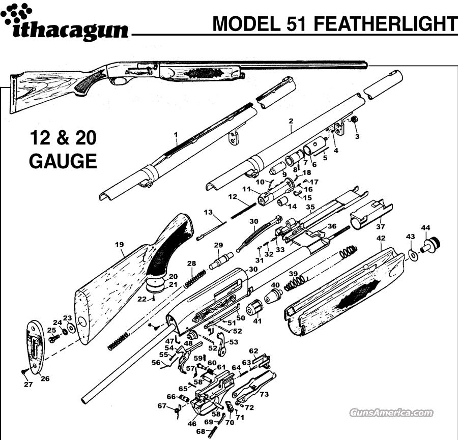 Ithaca 51 Receiver 12Ga Parts ONLY for sale at 921073024