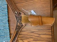 Western gun belt and holster tooled leather RH draw, 