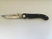 CLAUDE DOZORME Laguiole Scrapper French Folding Knife.  Black Leather and Damascus. Reference: 5.10.171.01D. **CLOSE OUT**