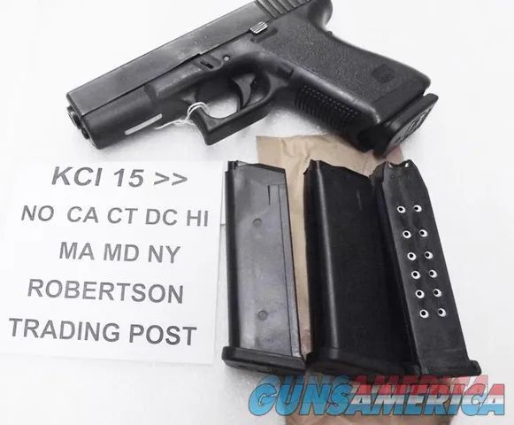 3 Glock 19 Magazines 9mm KCI 15 Shot $9.90 Each & Free Ship Free Falling Steel Inner Liner 4th Generation OK New Fits models 19 26 Buy 3, and shipping is free! 