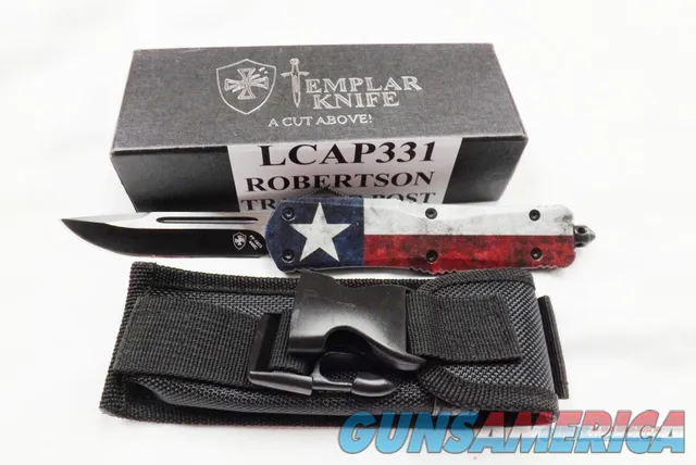 Templar OTF Auto Switchblade Class Knife LCAP331 Texas Special Edition Unissued with Box, Scabbard