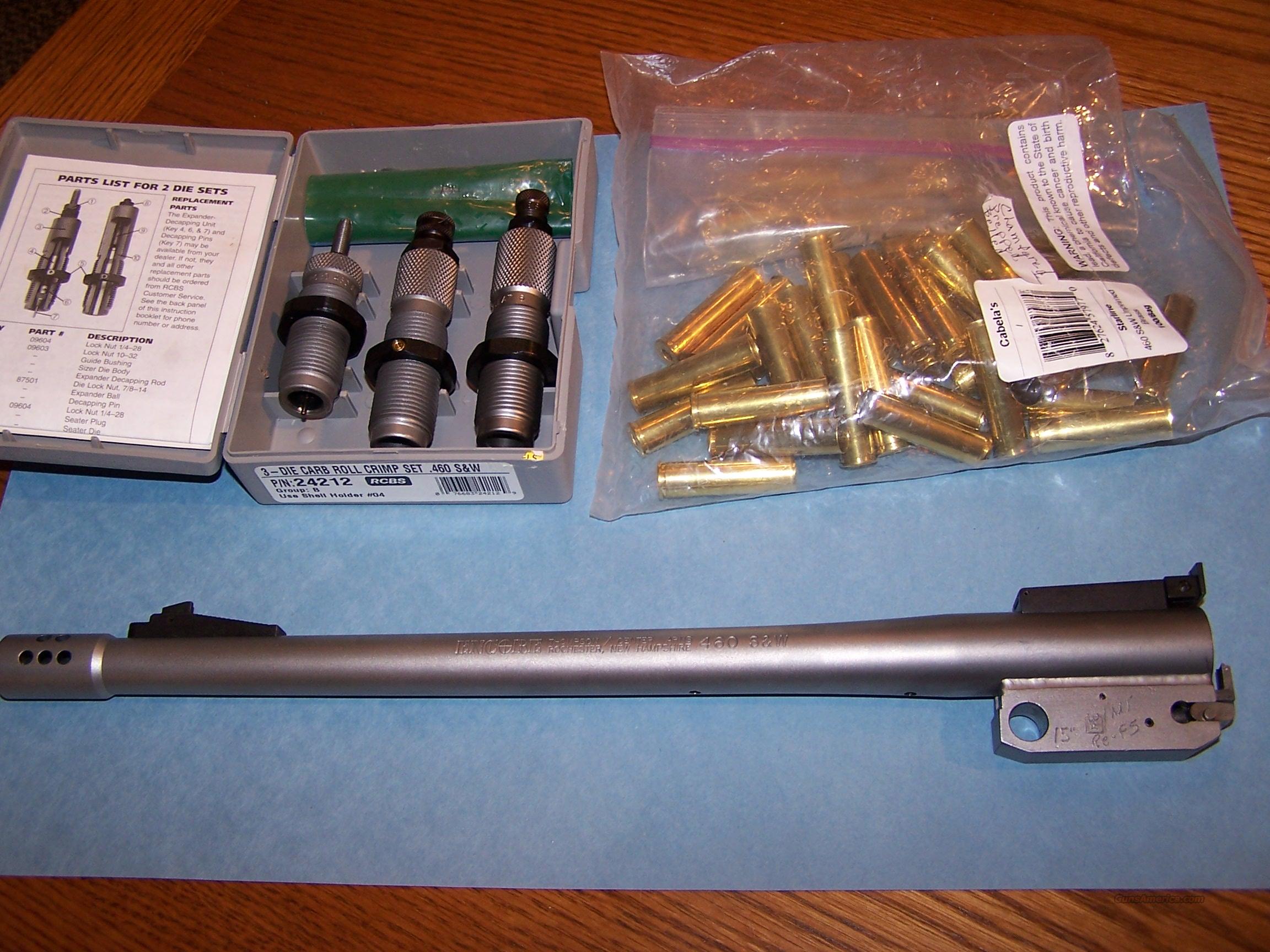 T/C Encore pistol barrel .460 S&W w/ dies & br... for sale