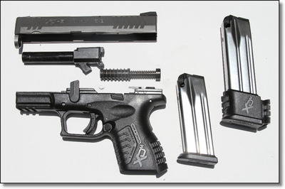 Few parts means few problems, and the XD pistols have as few parts as any pistol on the market. You need never take the gun down further than this to clean it. Few parts means few problems, and the XD pistols have as few parts as any pistol on the market. You need never take the gun down further than this to clean it.