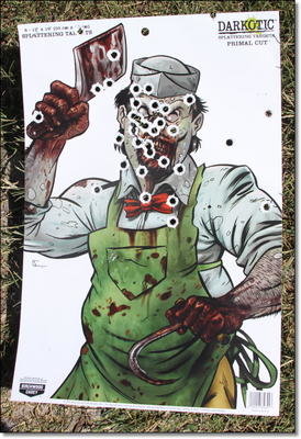 This is an 18” x 12” target and I was easily able to keep the whole mag on target with rapid fire. Nobody will be safe when the zombies come, but at least I'll have a KRISS. 