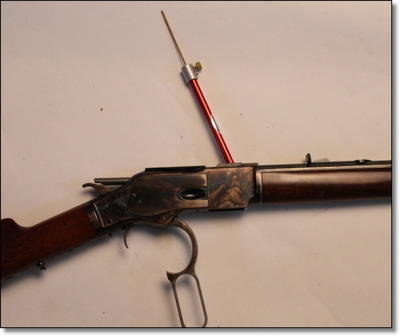 The curved version for lever guns uses a thick piano sized wound wire to play the measurement back and forth against the cleaning rod instead of the plastic pusher in the straight version. I found both to work equally as well The curved version for lever guns uses a thick piano sized wound wire to play the measurement back and forth against the cleaning rod instead of the plastic pusher in the straight version. I found both to work equally as well