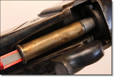 When you remove the cartridge, even if it has stuck to the rifling, the measurement is repeatable because you can lock the measuring stem down When you remove the cartridge, even if it has stuck to the rifling, the measurement is repeatable because you can lock the measuring stem down