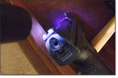 The Nitesiters UV flashlight charges your sights in seconds