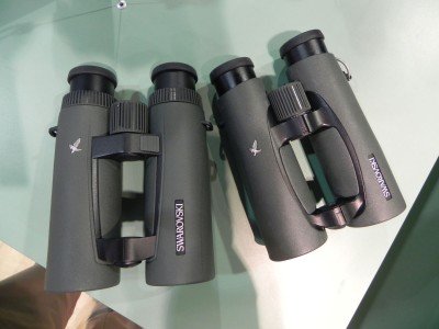 DSCN9415 The laser rangefinding EL Range is next to an ordinary open-bridge Swarovski. Can you tell the difference? If so, please tell the author because he can’t remember which was which to caption this photo.