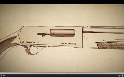 The 48 AL is a long-recoil action. You can see in this illustration that the barrel moves backward with the bolt.