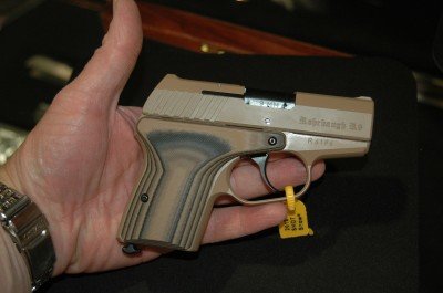 The Rohrbaugh Firearms R-1 in Coyote Brown and black accents. Notice the new VZ Grips.