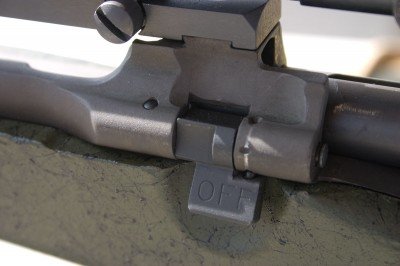 As part of reactivating these rifles, Gibbs had to break the weld on the magazine cutoff. You can see there is no trace of that weld under the new Parkerizing finish.