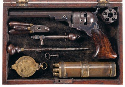 This cased presentation Colt No. 3 Belt Model Paterson revolver with full complement of accessories is “fresh” meaning it has never before been offered at auction.