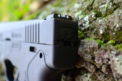 The 3-dot sights are excellent, and are even user-adjustable for windage.  The sights are also easy to swap if desired.