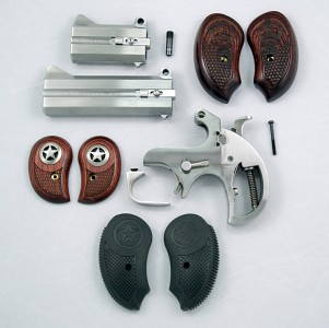 Bond Arms Derringer - Range Report & Factory Tour Disassembled with an extra barrel and grips. Lots of ways to customize it for your own purpose.