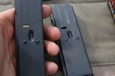 It is a bummer that Taurus couldn't come up with a way to send at least 17-rounders with the gun. These mags are actually 17 round length, but have this crimp in them to limit the follower to 10 rounds. Generally drilling out the crimp on these kinds of mags isn't smart unless you get new springs as well. 