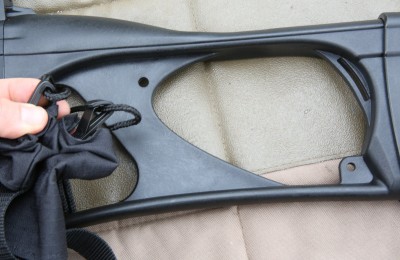 The sling has protected metal clips at the ends. 