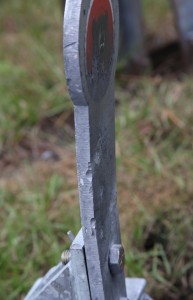 Grizzly Targets Trifecta Torture Test - Range Report Hitting the paddles in the middle to lower extremity bowed them significantly as well. Every edge hit made a divot and/or removed steel from the edge.