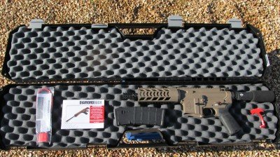 Diamondback currently ships the DB15 pistols in a rifle-length case with plenty of room for spare magazines and other range gear.