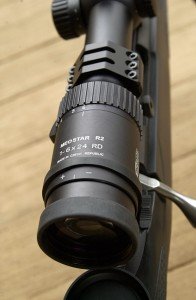 Meopta MeoStar R2 1-6x24 RD Riflescope Hits it Over the Fence The knurled knob provides quick and positive zoom from one power all the way to six power.