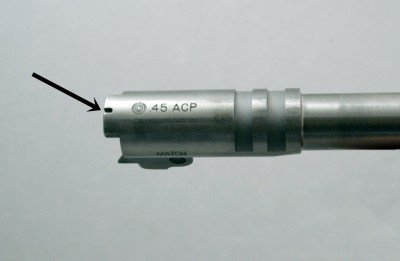 Para 1911 Elite Commander—Gun Review A slot in the top of the barrel facilitates checking for the presence of a chambered round.