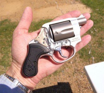 You can see why Taurus calls this a mini revolver, even in my small hand.
