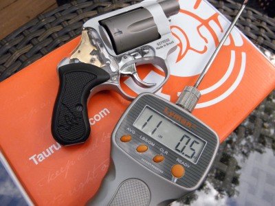 Taurus View - Light, Pocketable Titanium & Lexan Revolver —New Gun Review The trigger was smooth throughout the stroke and broke cleanly at 11 pounds.