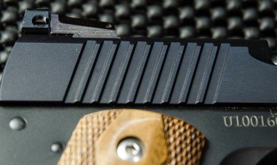 Magnum Research Desert Eagle 1911 Undercover—A Tiny But Mighty Pistol The cocking serrations in the slide are extremely grippy and effective.