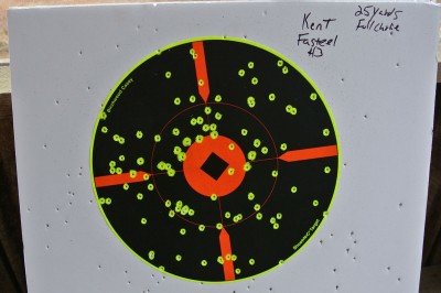 Kent Fasteel 3 inch #3 shot. Pattern was shot from 25 yards using the full choke that came with the shotgun.
