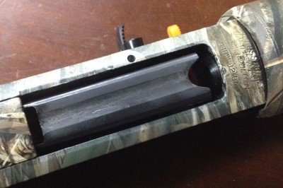 Mossberg Duck Commander 930—New Gun Review The loading gate after 500 rounds shows a few marks from the shells.
