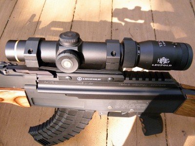 The Leupold 1.25-4x20mm VX-R HOG illuminated scope was the perfect match for the capabilities of the C39. Doesn’t look too bad on it either.