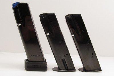 Standard capacity magazines from CZ and Mec-Gar can be used in the P-120. All three magazine types were tested during range time.