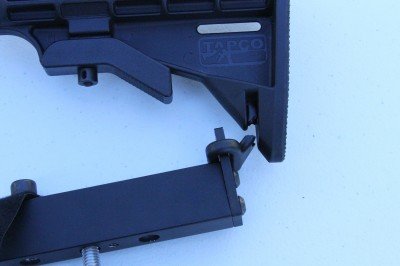 AR-15 Monopod - Mounts on A2 Stock Sling Loop Beware if you have an A4 stock with similar ring. The device broke this Tapco stock with a plastic loop.