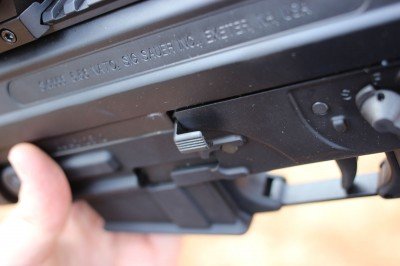 The bolt release rocks up. I get hung up on that detail when I’m running drills and trying to move fast. 