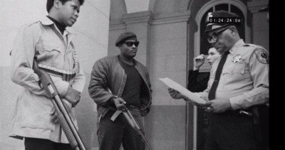 On May 2, 1967, the Black Panther Party shows up at the California state capitol building with guns. Not long after open carry of loaded firearms was banned in California. 