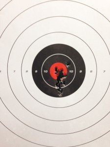 The writer was able to get back on target quickly when shooting rapid fire.