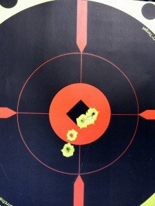 Offhand at seven yards.