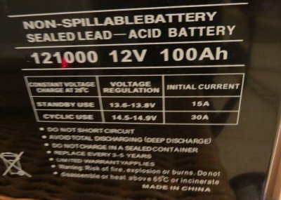 A regular deep-cycle battery will work for solar, as will a standard car battery. But these 100 amp/hour batteries are made for long-term power storage and constant drain and recharge. They are bruisers, almost 70 pounds each. They cost roughly $200-250 each. 
