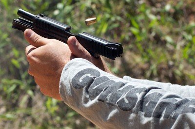 The VP9 has a typical 9mm recoil impulse, but the grip makes follow-up shots more manageable.