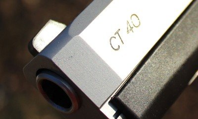 The front sight on the CT 40 is tall enough to be useful for well aimed shots.