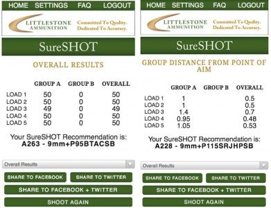 When shooting is complete, SureSHOT evaluates the results against your weighted evaluation criteria and recommends the overall best load, or the best load based on a single performance criteria.