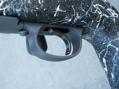 The trigger guard provides generous space to engage the trigger, even with a gloved hand.  The Timney trigger felt great and was a good addition to the rifle.
