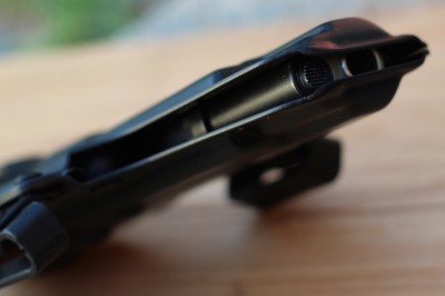 OWB or IWB With the Blade Tech Eclipse Straight Drop Ambi Holster The holster is open on the side, which lets debris out, but may also let debris in.