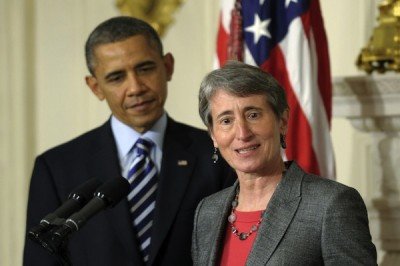 Interior secretary Sally Jewel with president Obama.  (Photo: NJ Today)