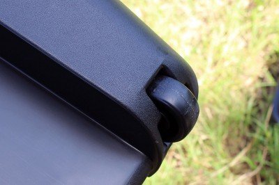 The wheels are great on smooth surfaces, but could be a bit larger for more rugged terrain.